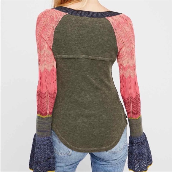 Free People Sunshine Thermal Miss Flare Sleeve, size M, runs small. - Picture 2 of 8